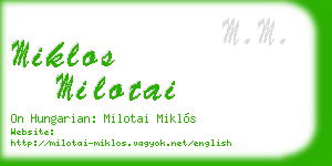 miklos milotai business card